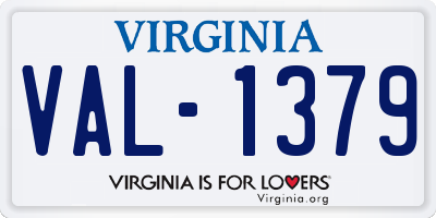VA license plate VAL1379