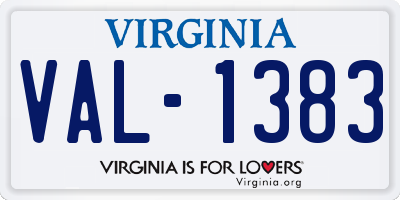 VA license plate VAL1383
