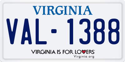 VA license plate VAL1388
