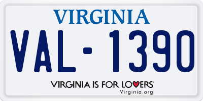 VA license plate VAL1390
