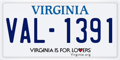 VA license plate VAL1391