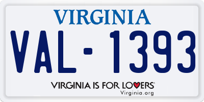 VA license plate VAL1393