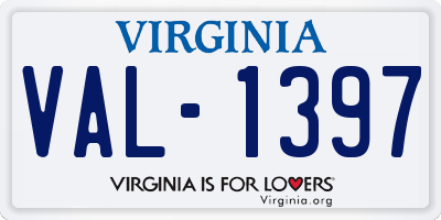 VA license plate VAL1397
