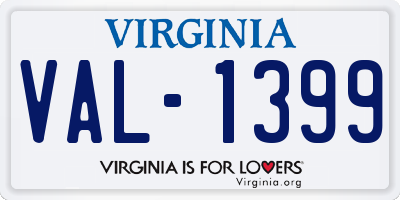 VA license plate VAL1399