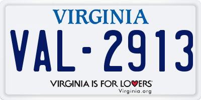 VA license plate VAL2913
