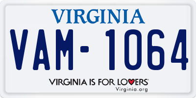 VA license plate VAM1064