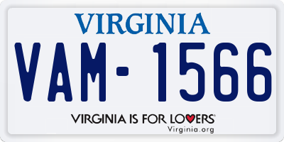 VA license plate VAM1566