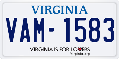 VA license plate VAM1583