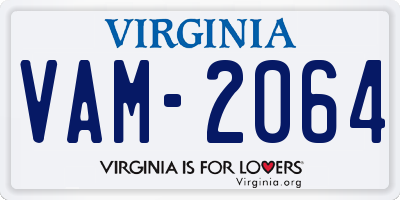 VA license plate VAM2064