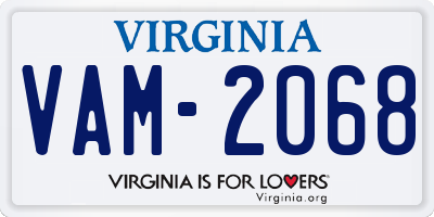 VA license plate VAM2068