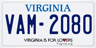 VA license plate VAM2080