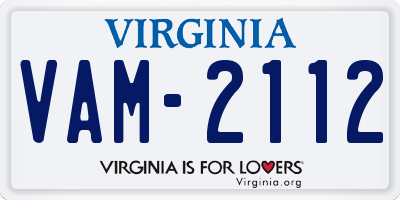 VA license plate VAM2112