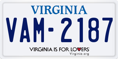 VA license plate VAM2187