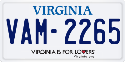 VA license plate VAM2265