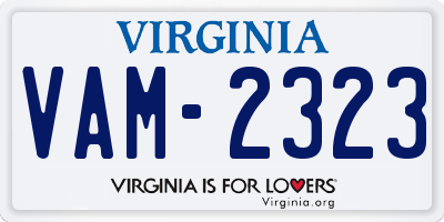 VA license plate VAM2323