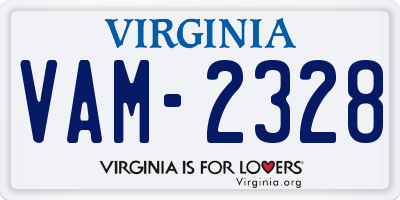 VA license plate VAM2328