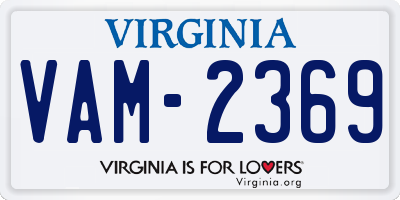 VA license plate VAM2369