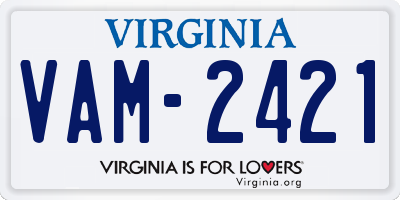 VA license plate VAM2421