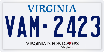 VA license plate VAM2423