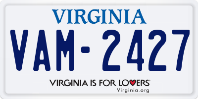 VA license plate VAM2427