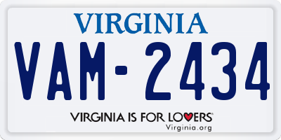 VA license plate VAM2434