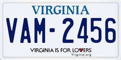 VA license plate VAM2456