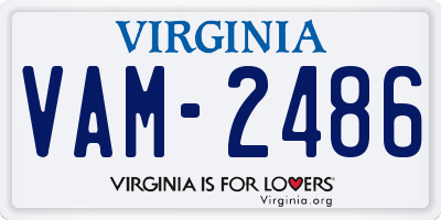 VA license plate VAM2486