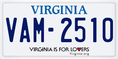 VA license plate VAM2510