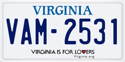 VA license plate VAM2531