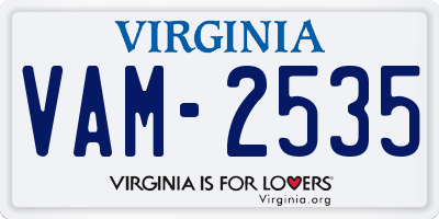 VA license plate VAM2535