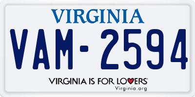 VA license plate VAM2594