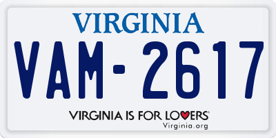VA license plate VAM2617