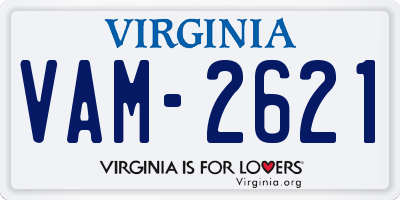 VA license plate VAM2621