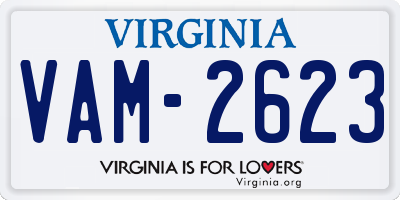 VA license plate VAM2623