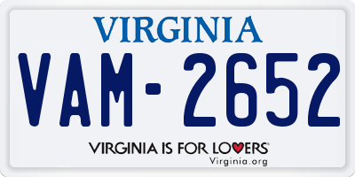 VA license plate VAM2652