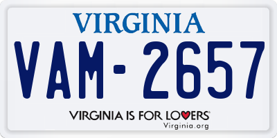 VA license plate VAM2657