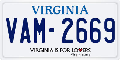 VA license plate VAM2669