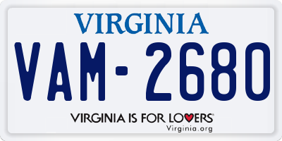 VA license plate VAM2680
