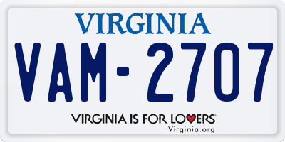 VA license plate VAM2707