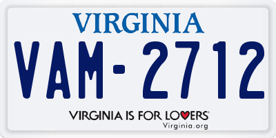 VA license plate VAM2712