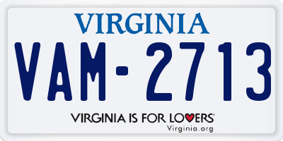 VA license plate VAM2713