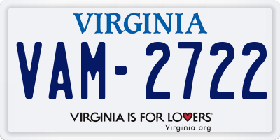 VA license plate VAM2722