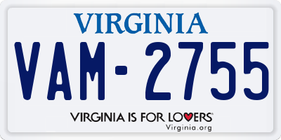 VA license plate VAM2755