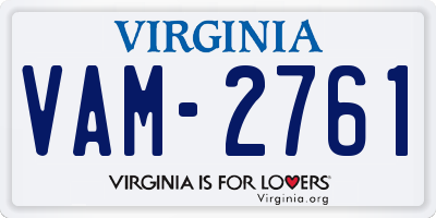 VA license plate VAM2761