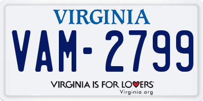 VA license plate VAM2799
