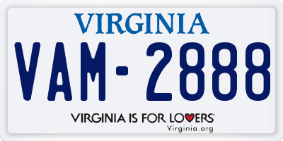 VA license plate VAM2888
