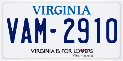 VA license plate VAM2910