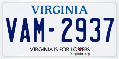 VA license plate VAM2937