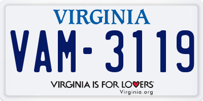 VA license plate VAM3119