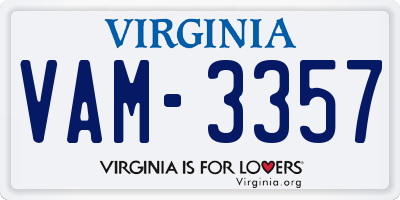 VA license plate VAM3357